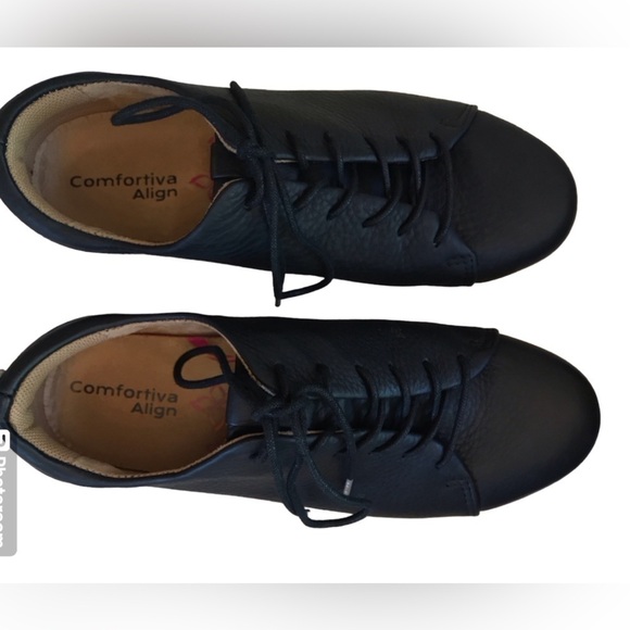 Comfortiva Align Cayson Black Leather Lace Up Sneakers - 7 - Picture 8 of 8